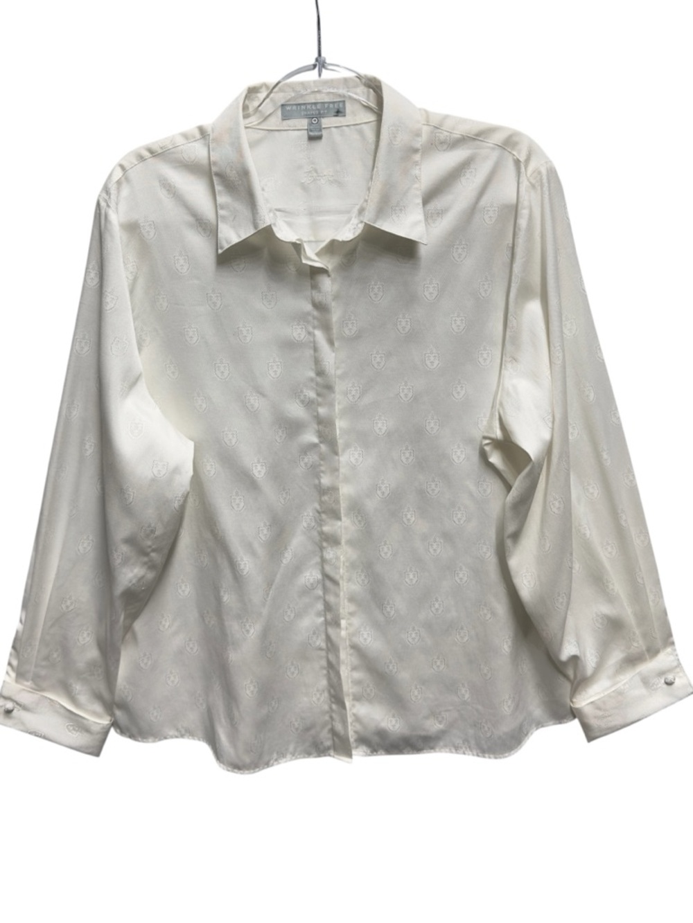 Cotton Knit Jacquard Wrinkle Free Shaped Fit Monogram Oxford Shirt